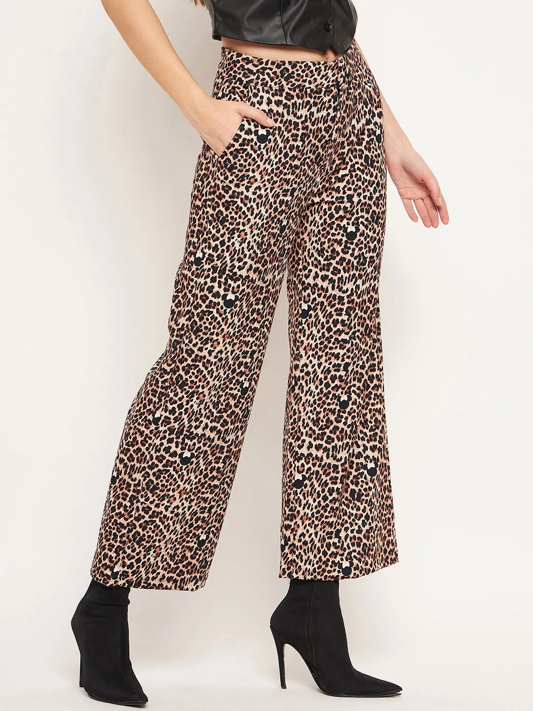 Cozy Feel Madame Women Printed Brown Trouser