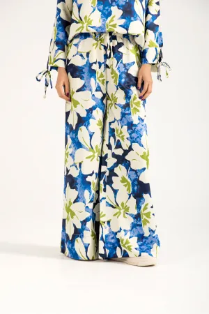 PRINTED WIDE LEG TROUSER Ripstop Texture CompressionFitFabric