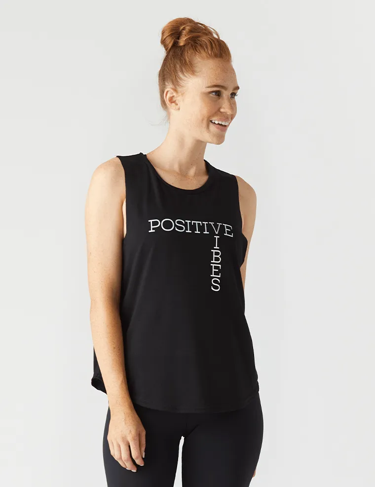 Glyder Positive Vibes Power Tank - Black Electronic - warfare - capable corporate users
