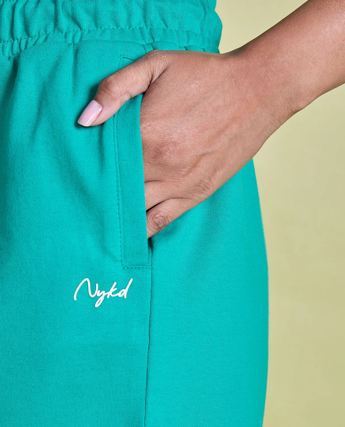 Wind Resistant Panels Nykd All Day  Knit Terry Shorts - NYLE503 - Pepper green