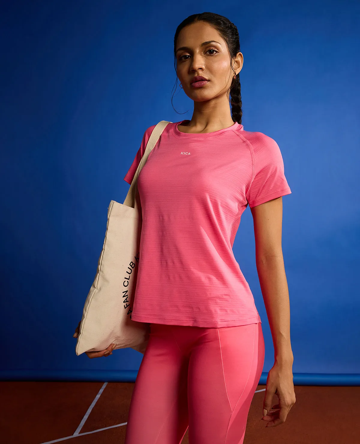Leisure Casual Essential Fashion Regular Fit Basic Half Sleeves Top Pink