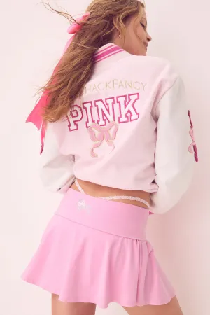 PINK x LoveShackFancy Cotton Foldover Flirty Skirt Smart Texture Simple Styling