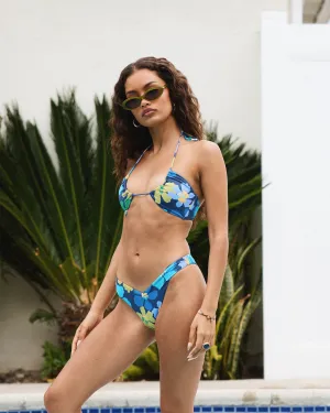 Flower Gazer V FT Medium French Bikini Bottom -Blue Hawaii Recycled Material Blend