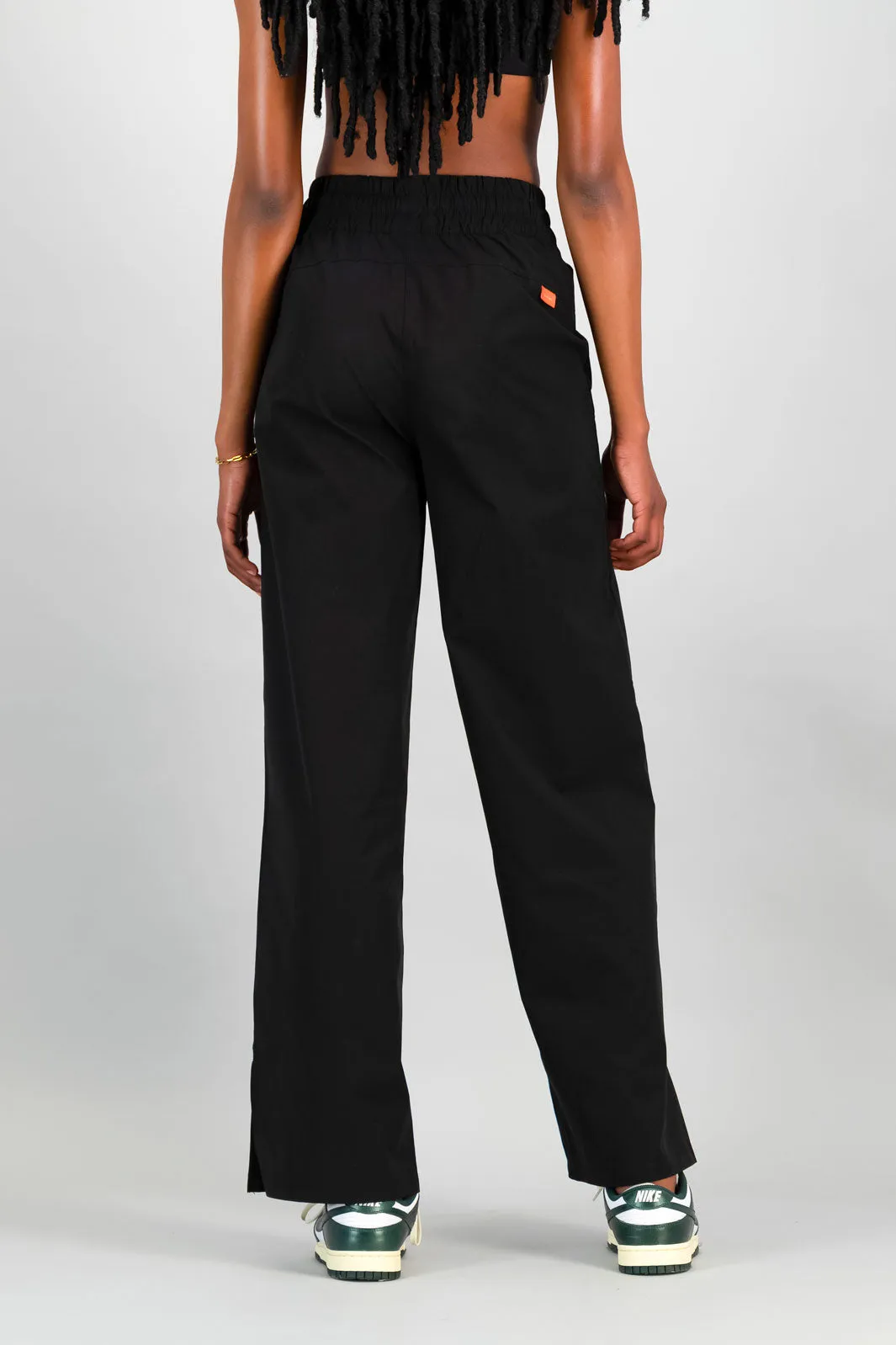 Layered Look Fashion-Forward London Flares - Black