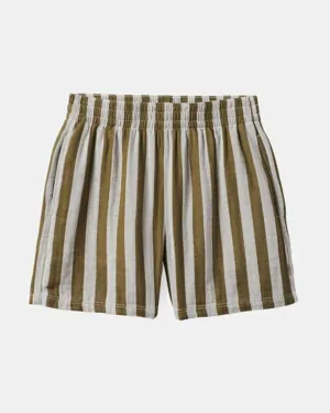 Limited Edition Mykonos Stripe Boxer Short - Military Olive