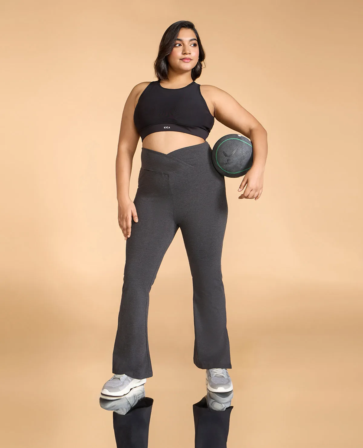 Criss-Cross Cotton Flare Pants Non Bulk Timeless Utility