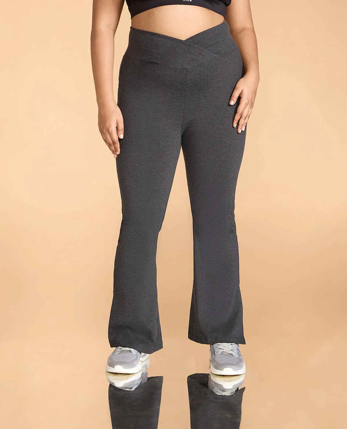 Criss-Cross Cotton Flare Pants QuickReleaseBuckle