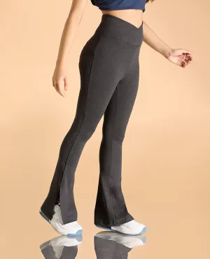 Criss-Cross Cotton Flare Pants Recycled Polyester