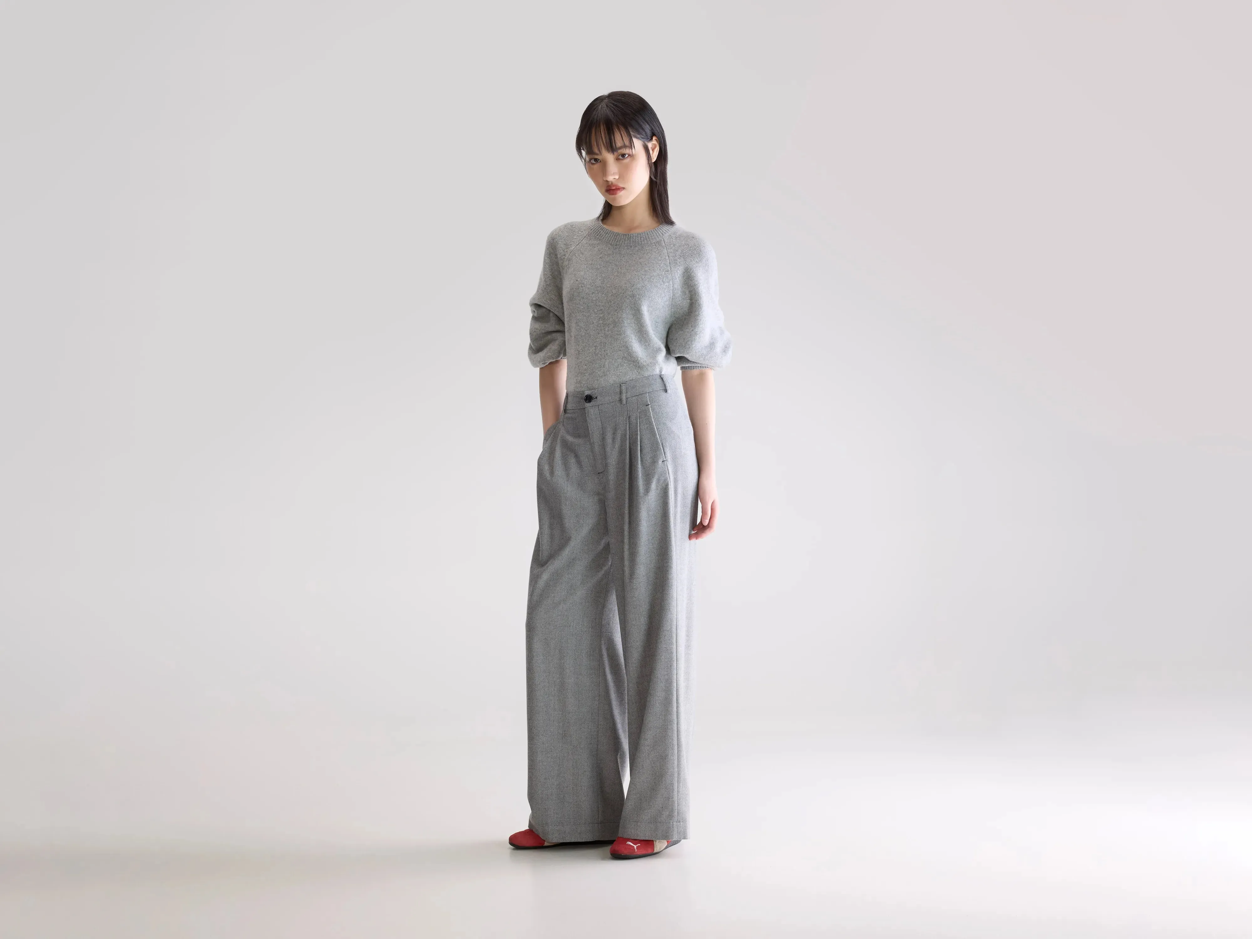 Heat Friendly Volkert wide tailored trousers (252 / W / MID GREY)