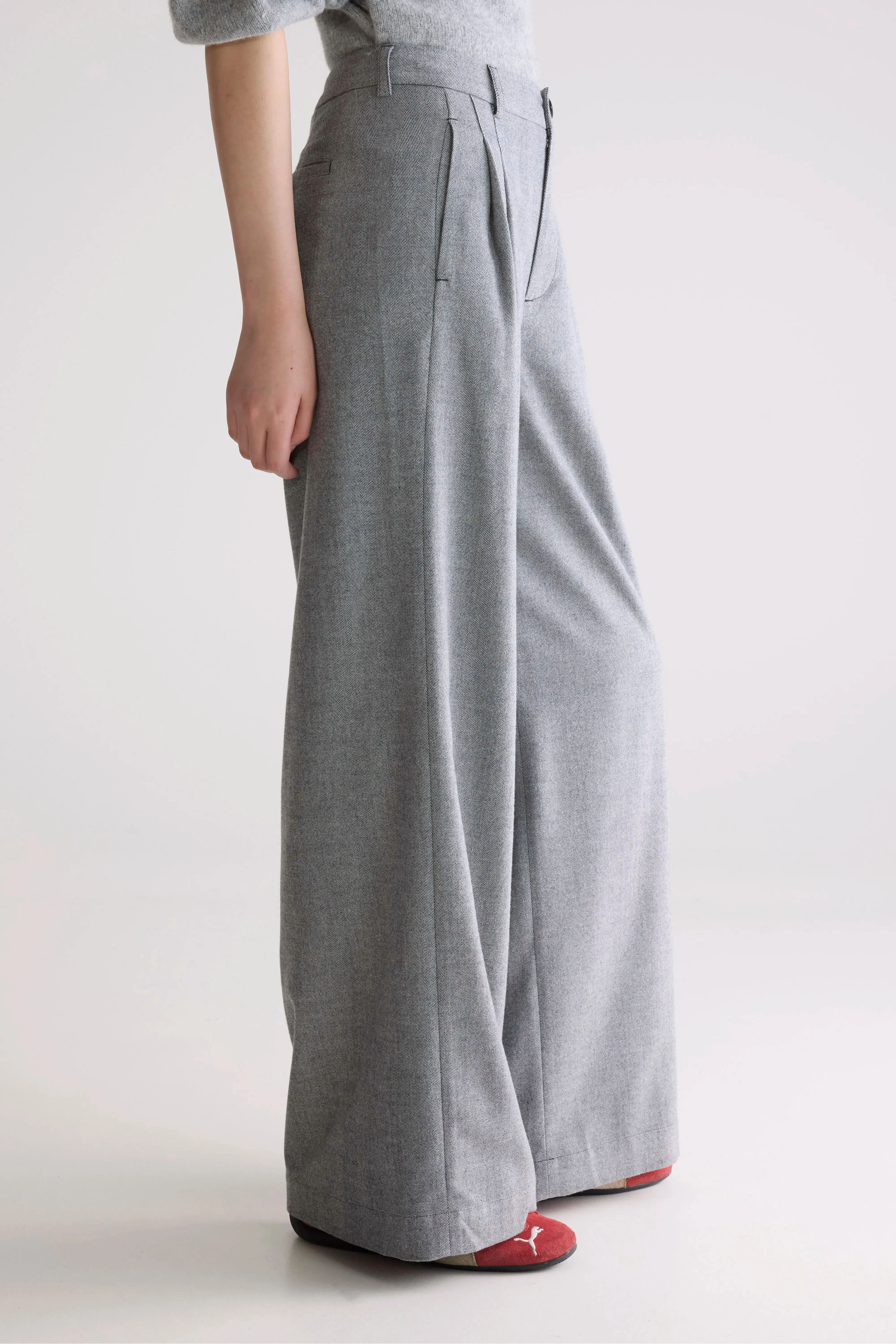 Modern Waist Volkert wide tailored trousers (252 / W / MID GREY)