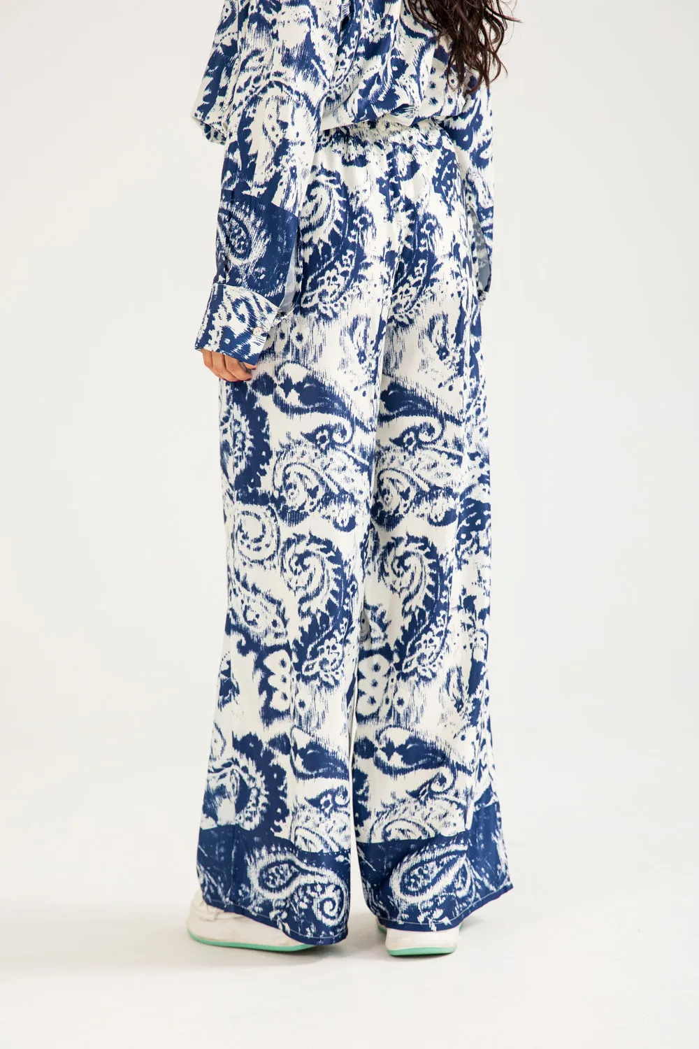 Anti Slip Waistband Office Friendly PRINTED SATIN TROUSER