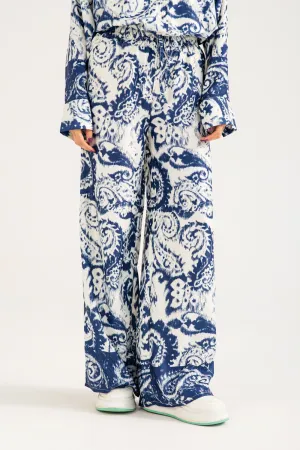 PRINTED SATIN TROUSER Fashionable Appeal