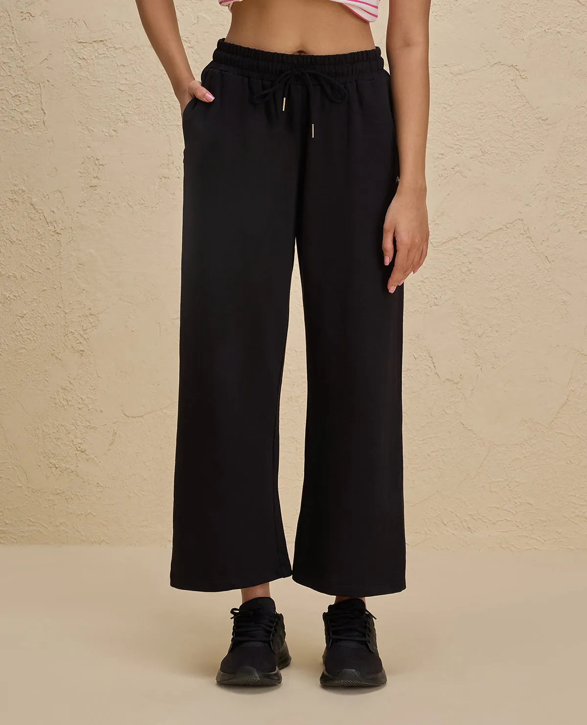 Nykd By Nykaa Summer Essential Comfort Cotton Terry Lounge Pants -NYLE606-Jet Black Functional Comfort Wear Comfortable fit