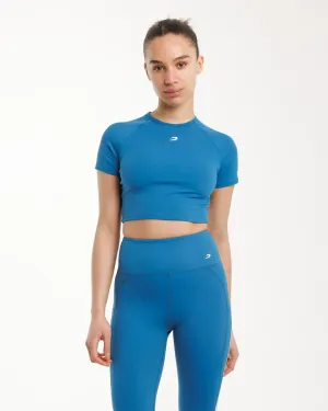 Transitional Clothing Training Short Sleeve Crop Top - Blue