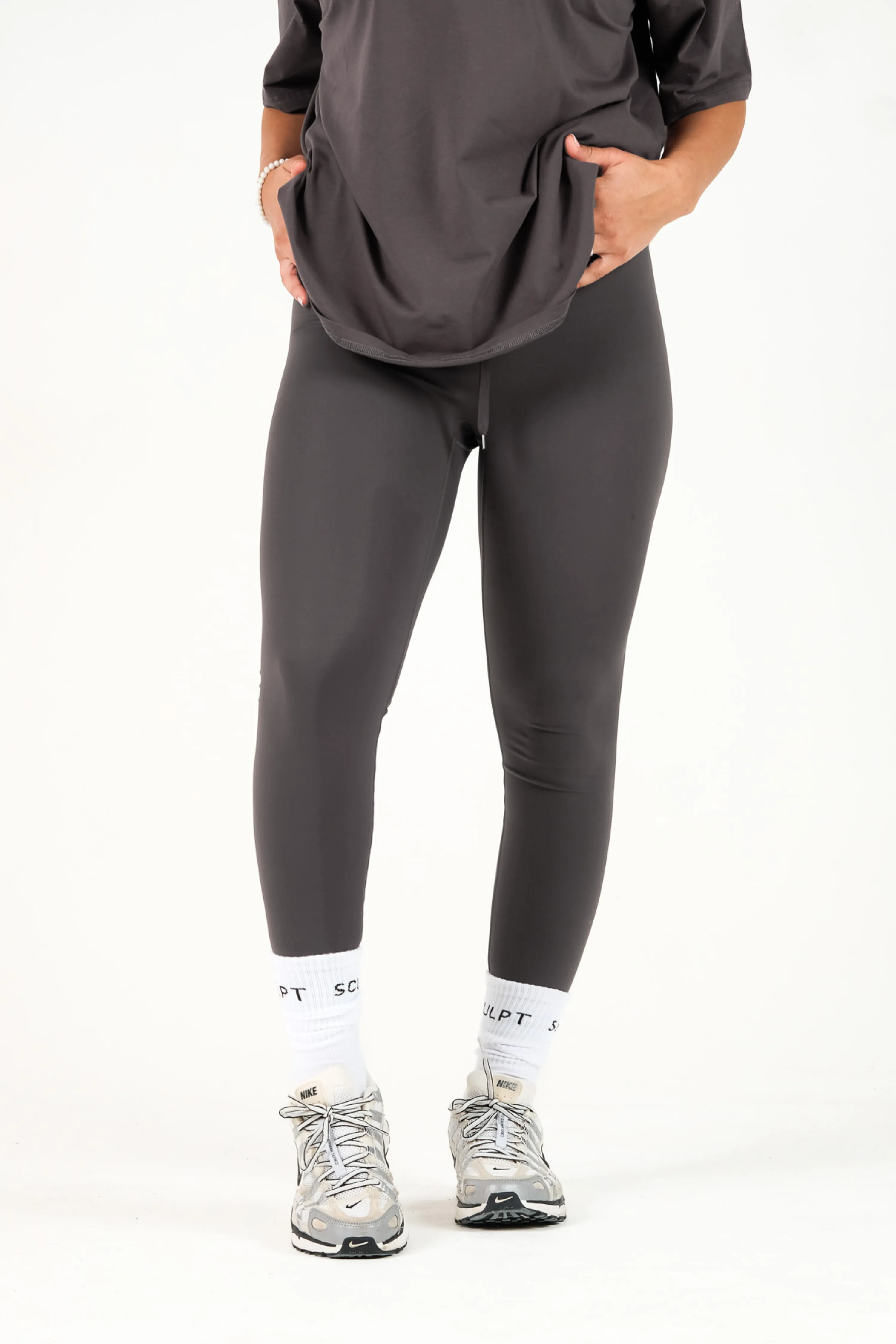 Lightweight Material City Walk Hybrid High Waisted Leggings Ash