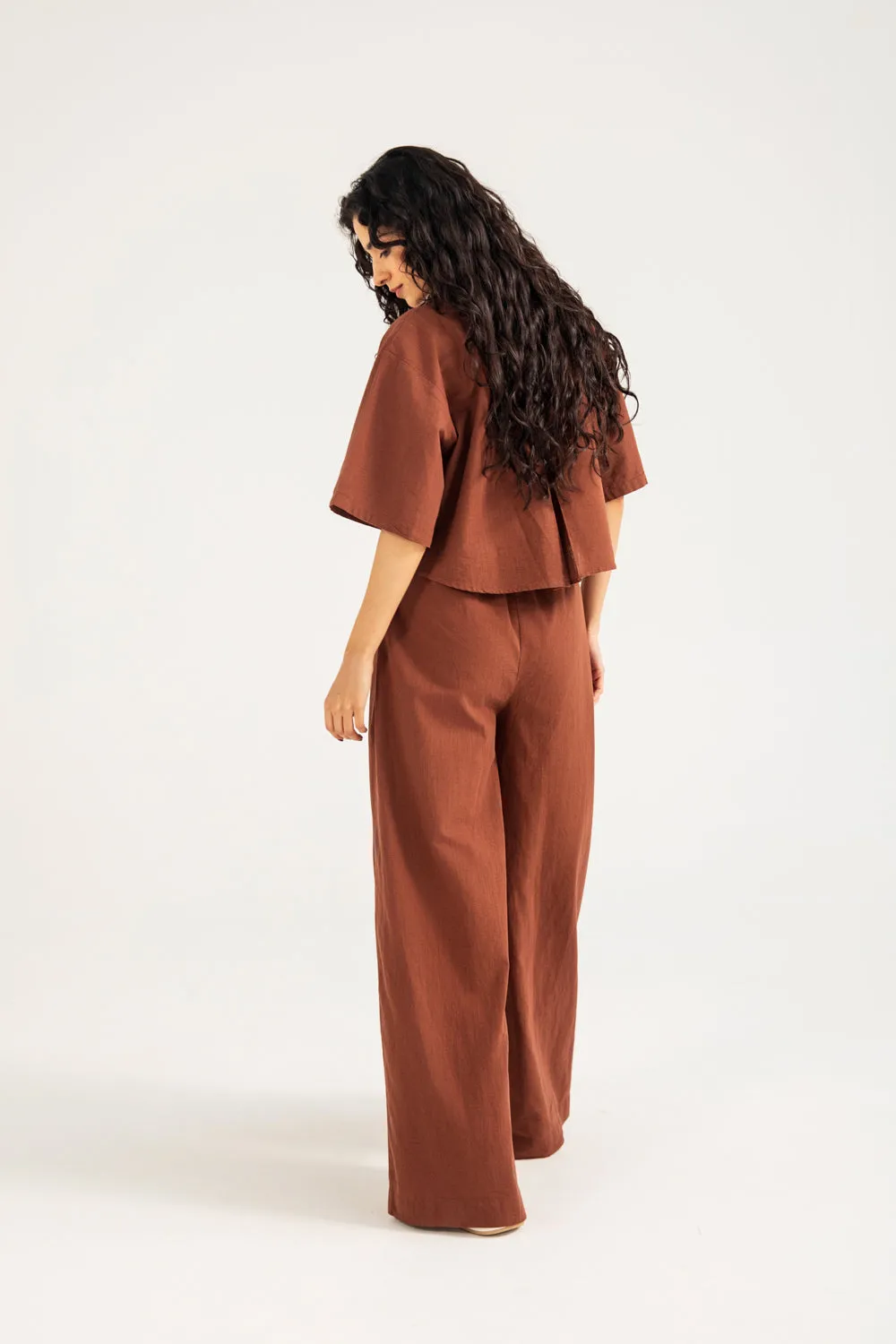 LINEN WIDE LEG TROUSER Cozy And Stylish