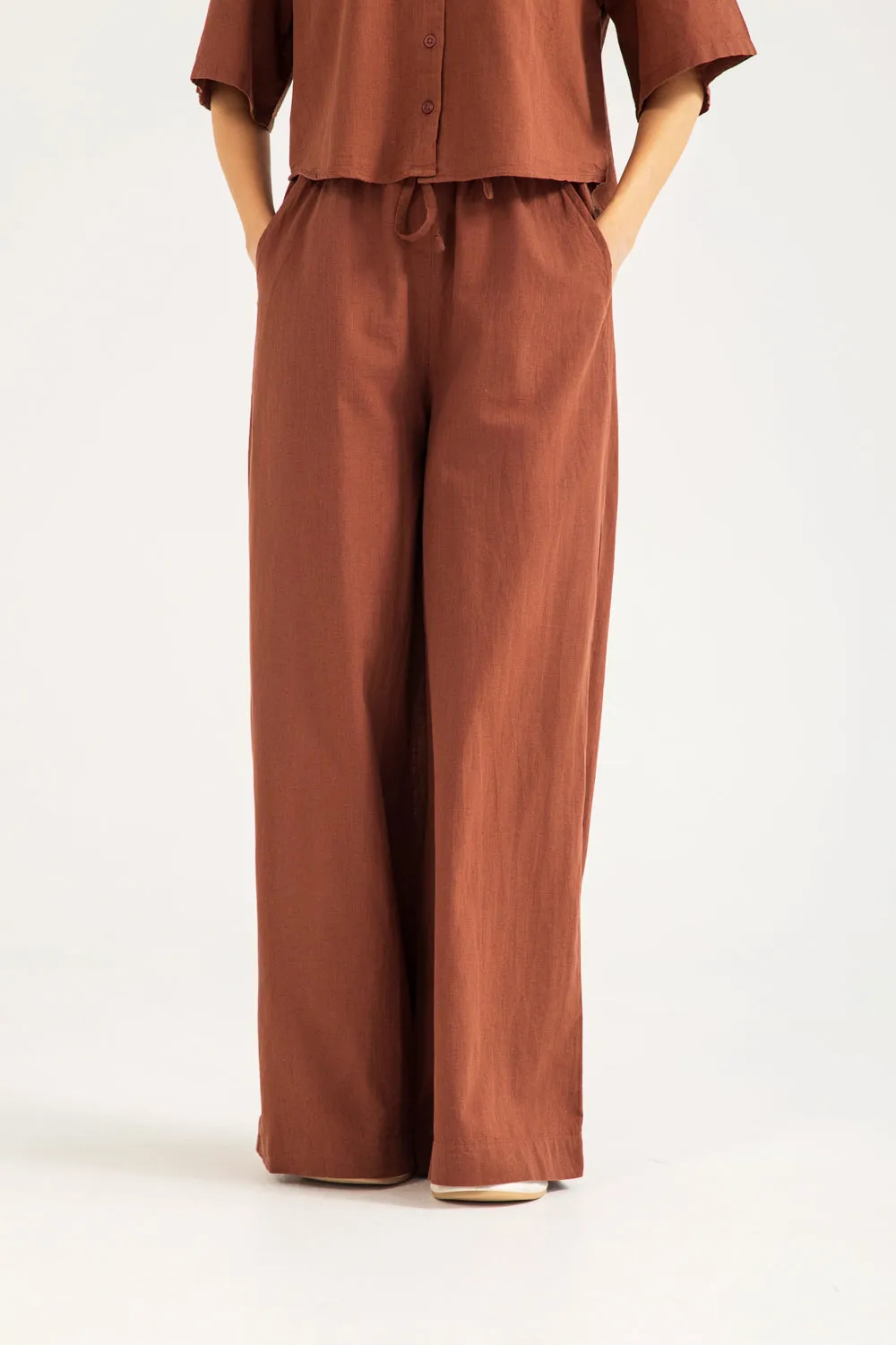 LINEN WIDE LEG TROUSER Plus-size option
