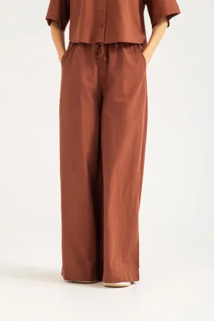 LINEN WIDE LEG TROUSER hypoallergenic