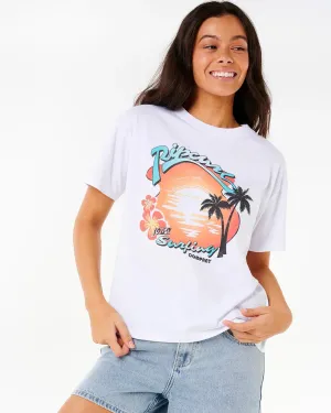 Neon Isles Relaxed S/S Tee - Optical White Outdoor Fashion Fuzz Free Surface