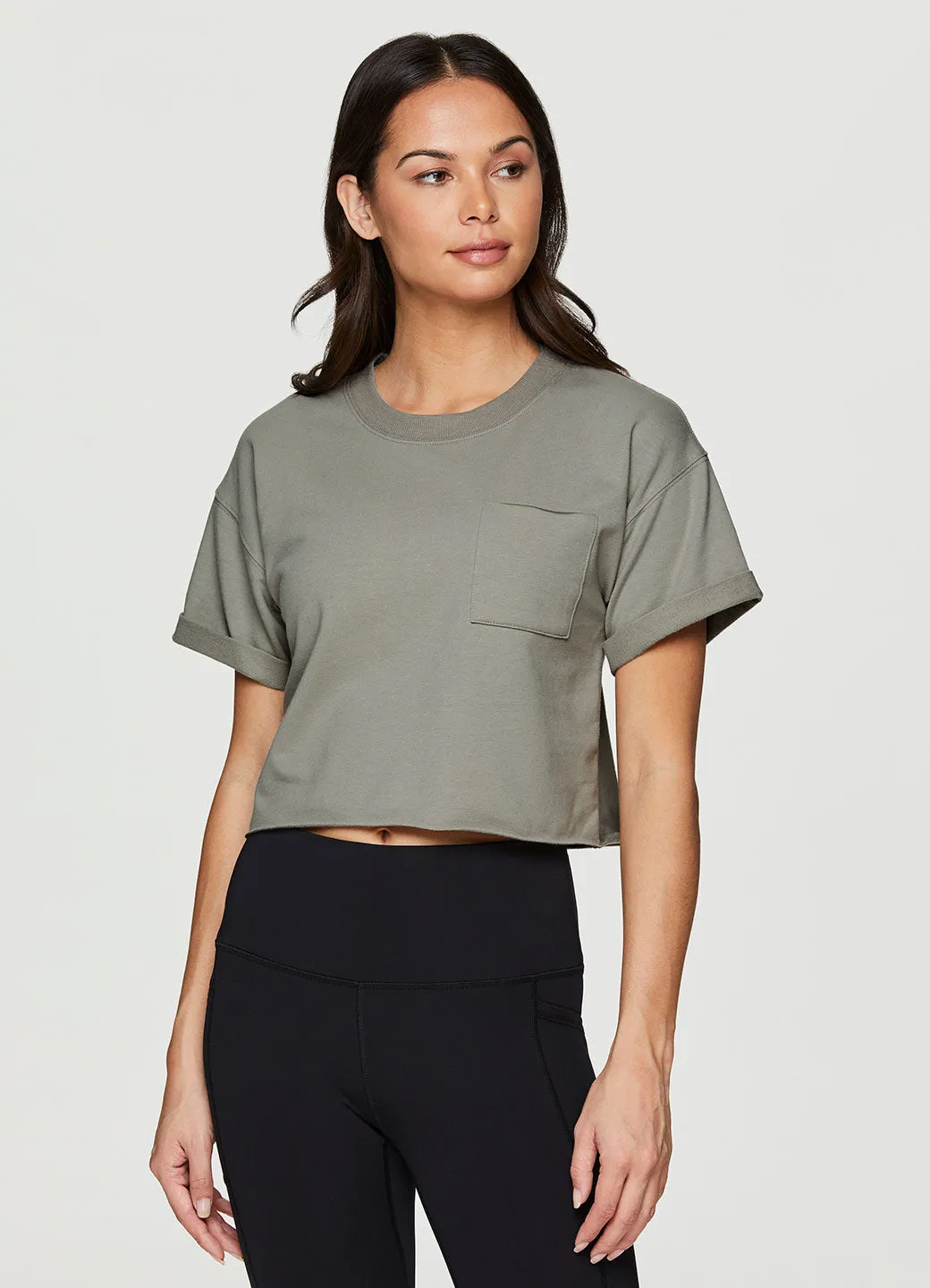 Durable Stitching Organic Cotton Everyday Cropped Tee