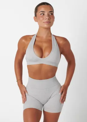 Thick Straps Stretchy Structure LUXE HALTER - CLOUD