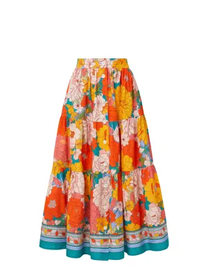 Modern Chic Joanna Skirt In Zinnia Fields