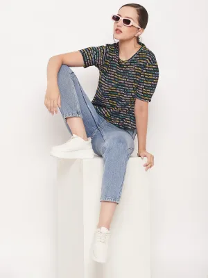 Cool and casual Madame Regular Fit Round Neck Printed T-shirt