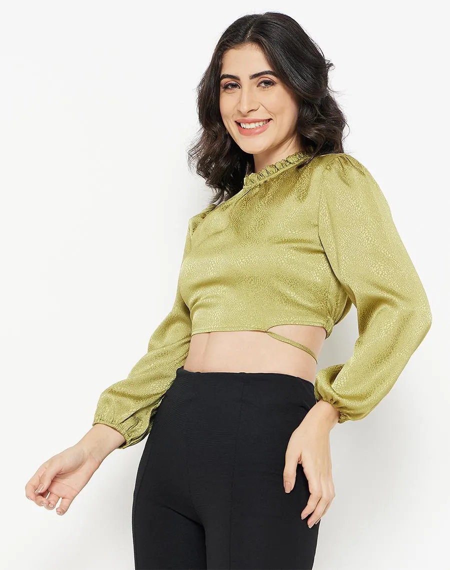 Madame Apple-Green Crop Top Fantasy Glow Noble Grace