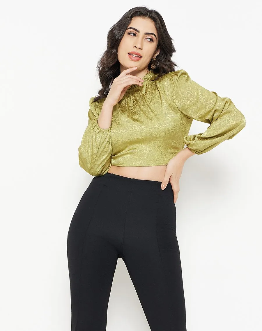 SustainableCertified Madame Apple-Green Crop Top