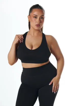 Personalized seams SERENE SUPPORT BRA - BLACK