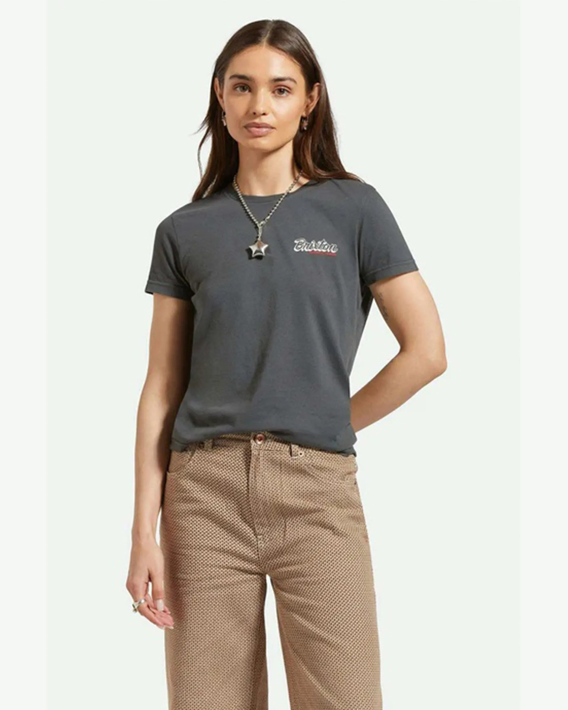 Speed And Service Fitted Crew S/S T-Shirt - Washed Black Worn Wash Versatile Comfort