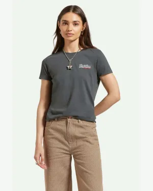Speed And Service Fitted Crew S/S T-Shirt - Washed Black Worn Wash Vibrant Prints