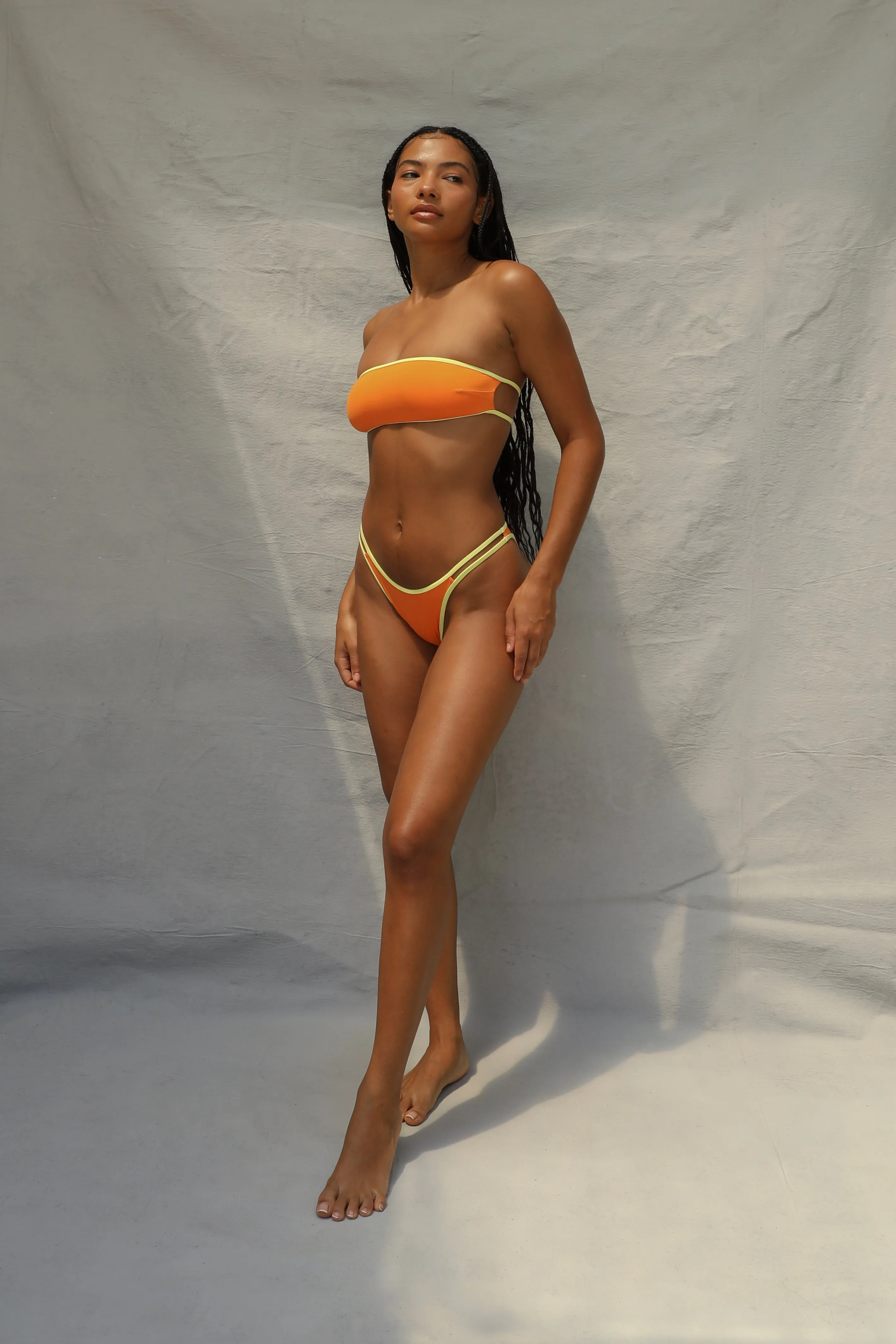 Bind Slide Bandeau Top - Tangerine Fizz Flexible Fit System Colorfast Fabrication