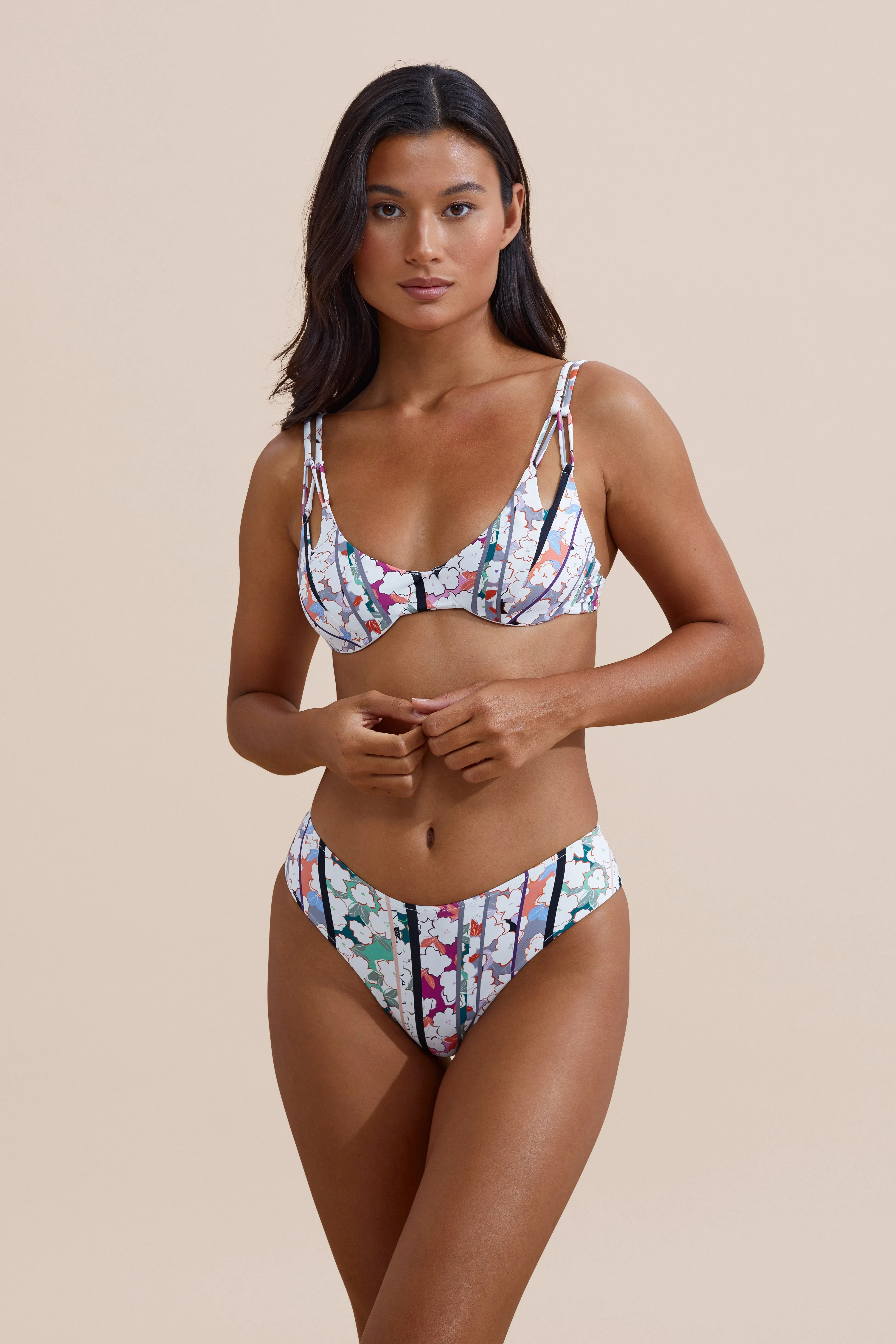 Abrasion Resistant Fabric Flex Foam Padding Finca Bikini Top - Origami