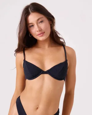 Haleiwa Demi Underwire Bikini Top - Anthracite Double Layer Lining Soft Lining Technology
