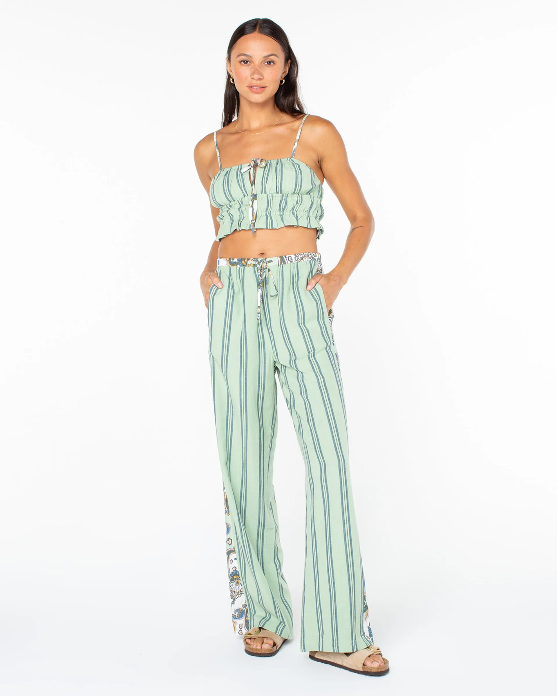 Sunset Mist Top - Captains Blue Playa Stripe Moisture wicking
