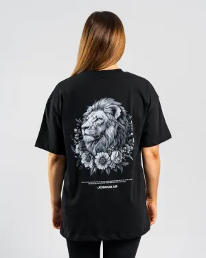 Joshua 1:9 'Courageous Roar' Women??s Oversized T-Shirt Casual Comfort Layer