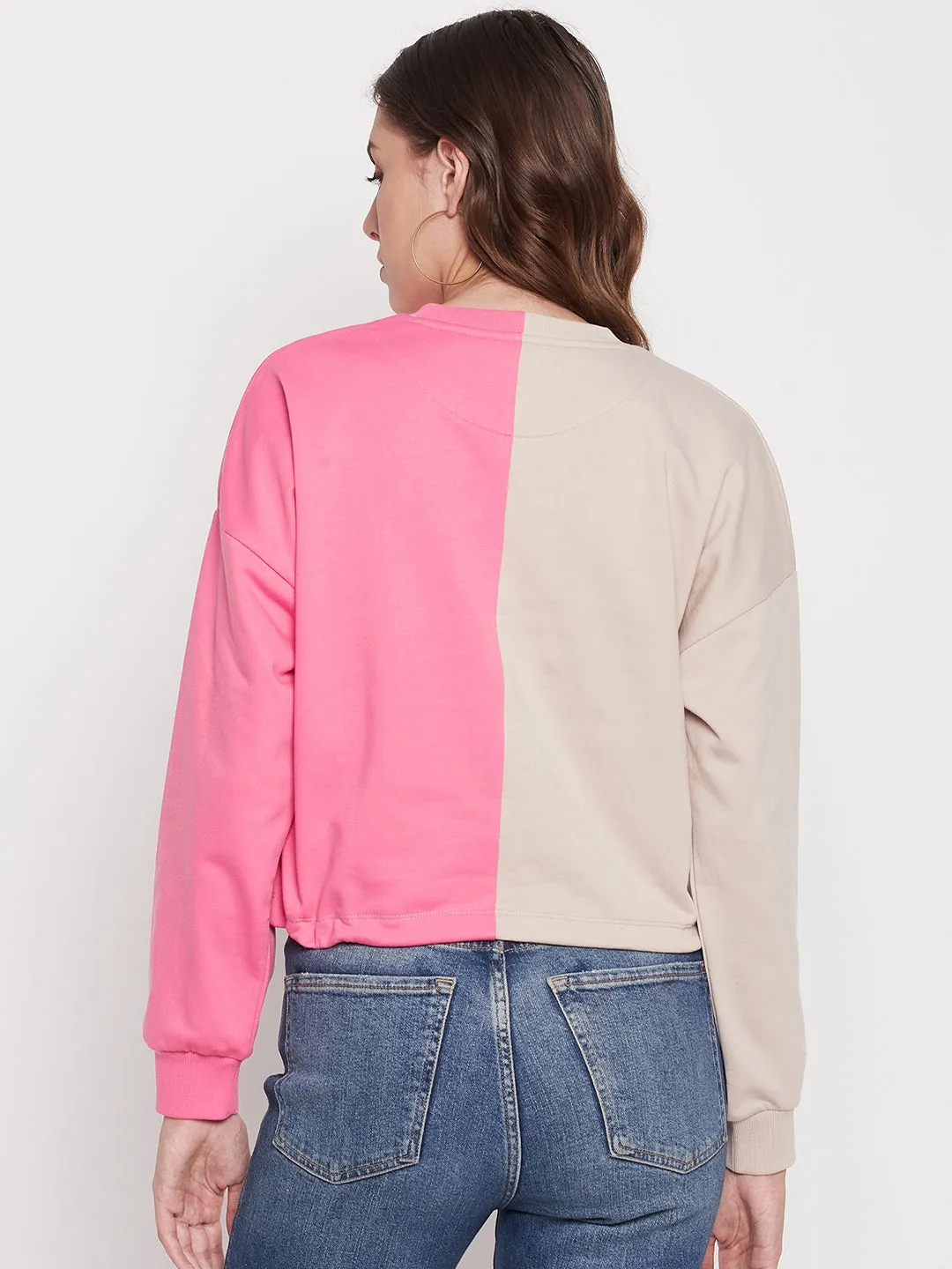 Concert wear product neon energy Madame Fuchsia Pink Color Block Sweatshirt
