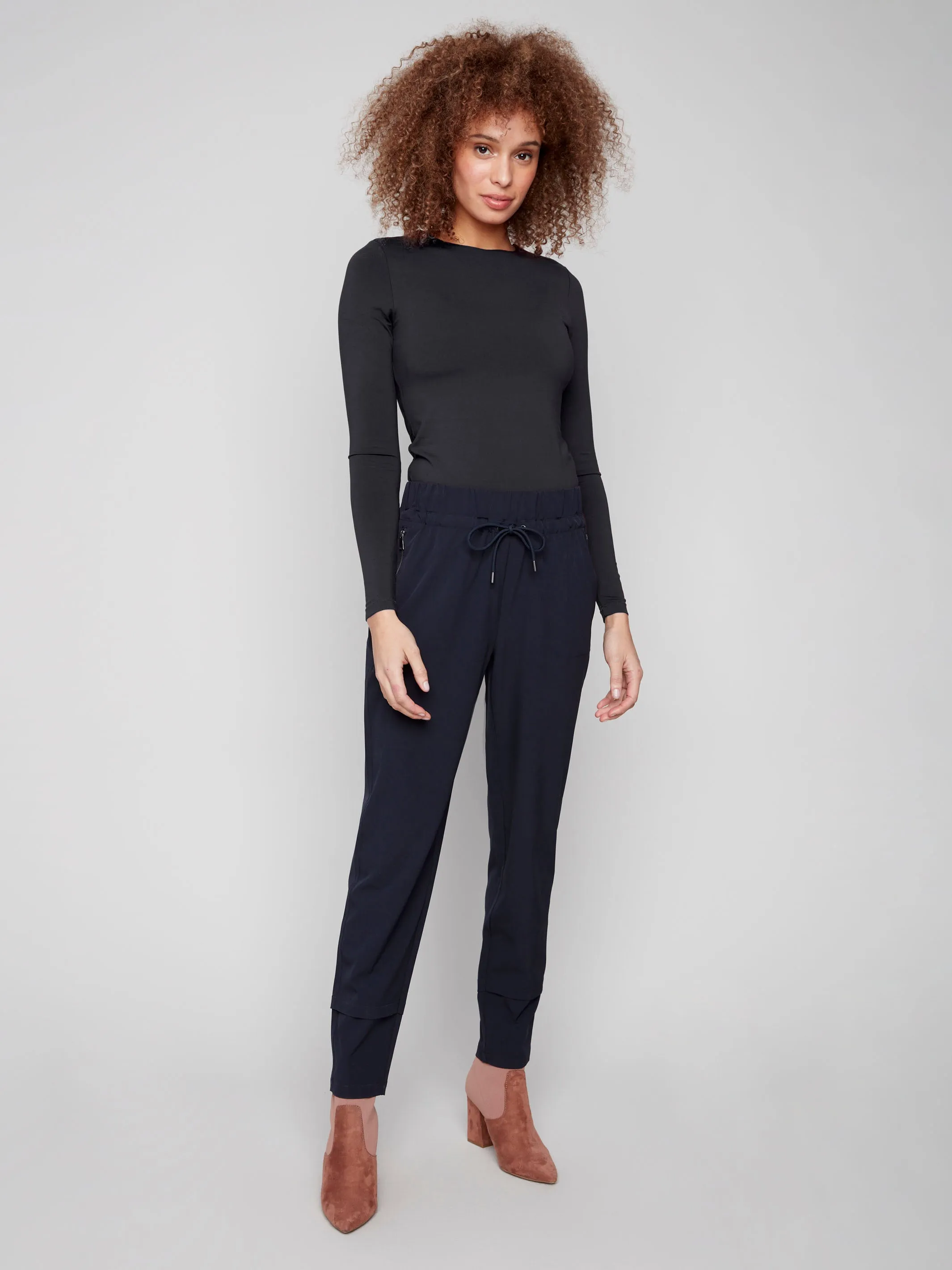 Adjustable drawstring Techno Pants - Navy