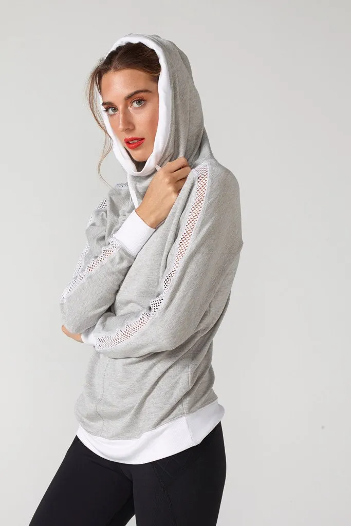 CHICHI Active Audrey Hooded Sweatshirt - Grey Functional Style