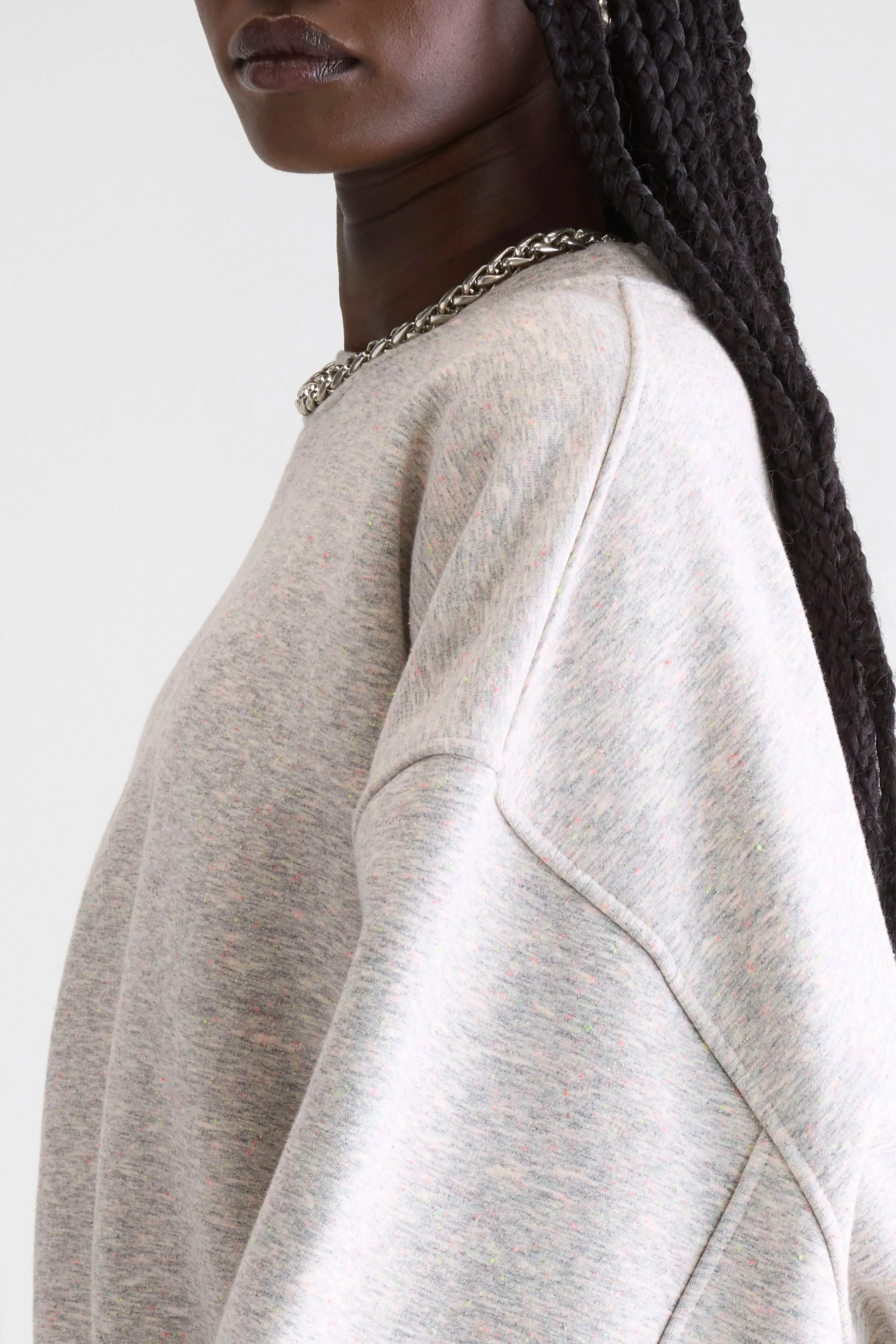 Fancy cropped crewneck sweatshirt (252 / W / COMBO A) appropriate for weekdays