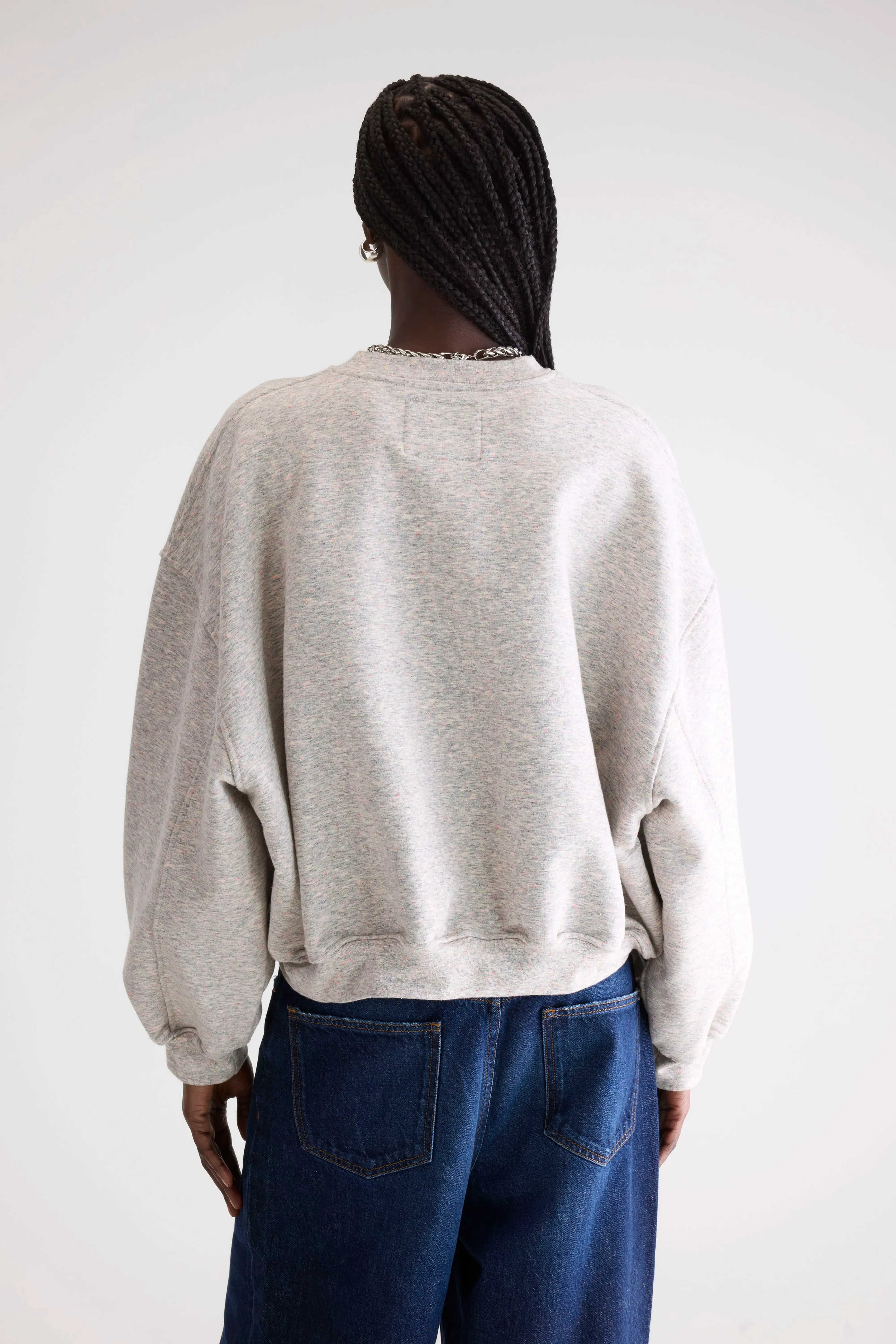 fit test product personalization Fancy cropped crewneck sweatshirt (252 / W / COMBO A)