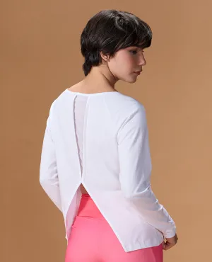 Essential Look mix and match Cotton Yoga Full Sleeve Top White