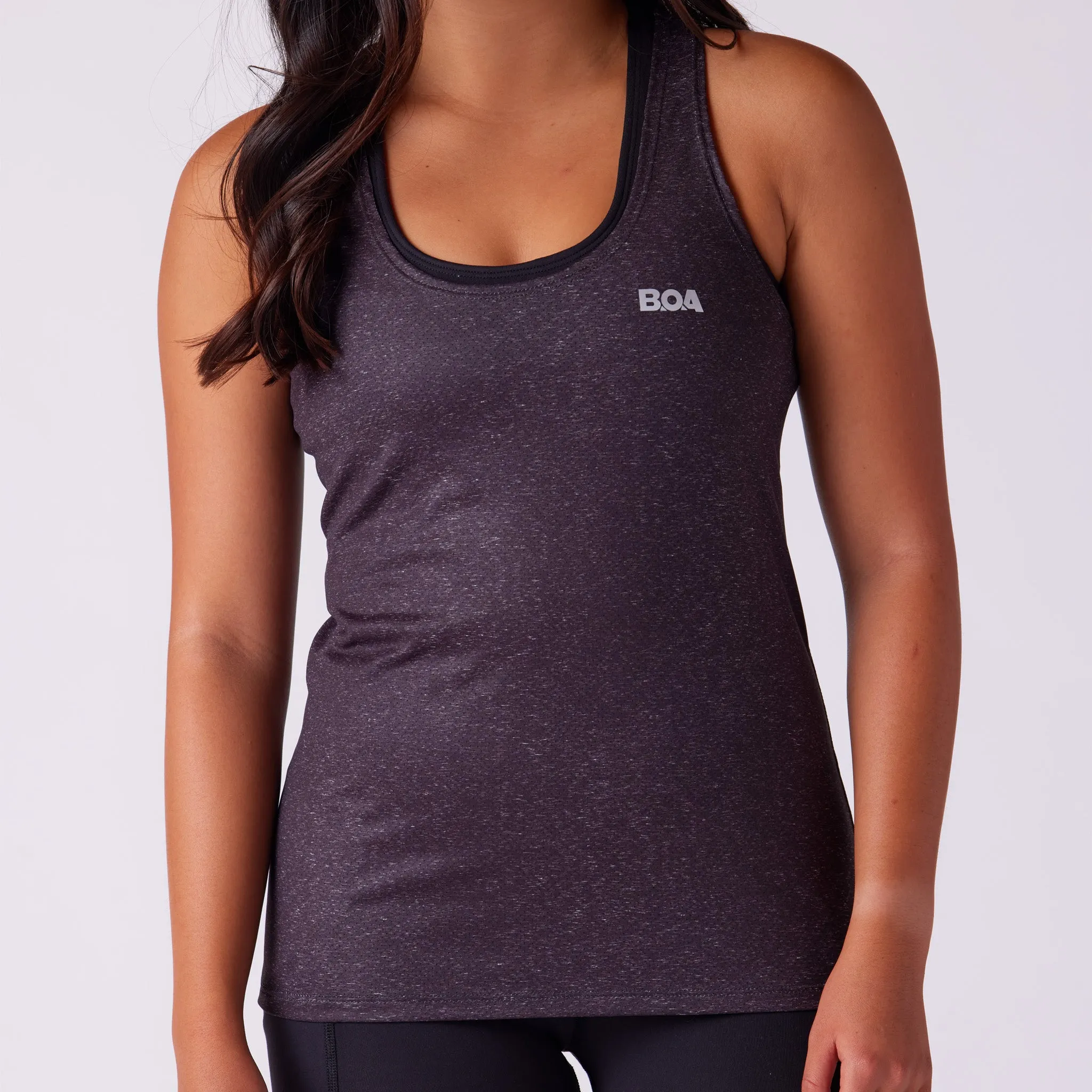 CompactWeave Women's Vapor Lite Tempo Tank - Heather Black