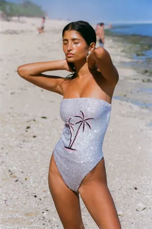 Fashionable Look Poolside Life Chrissy Hand Embroidered Sequin Swimsuit