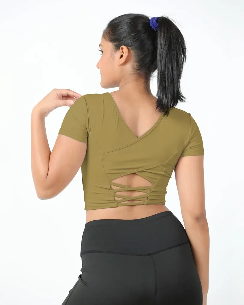 DareGlam Crossover Crop Top - Confidence in Style Easy Care Simple Layer