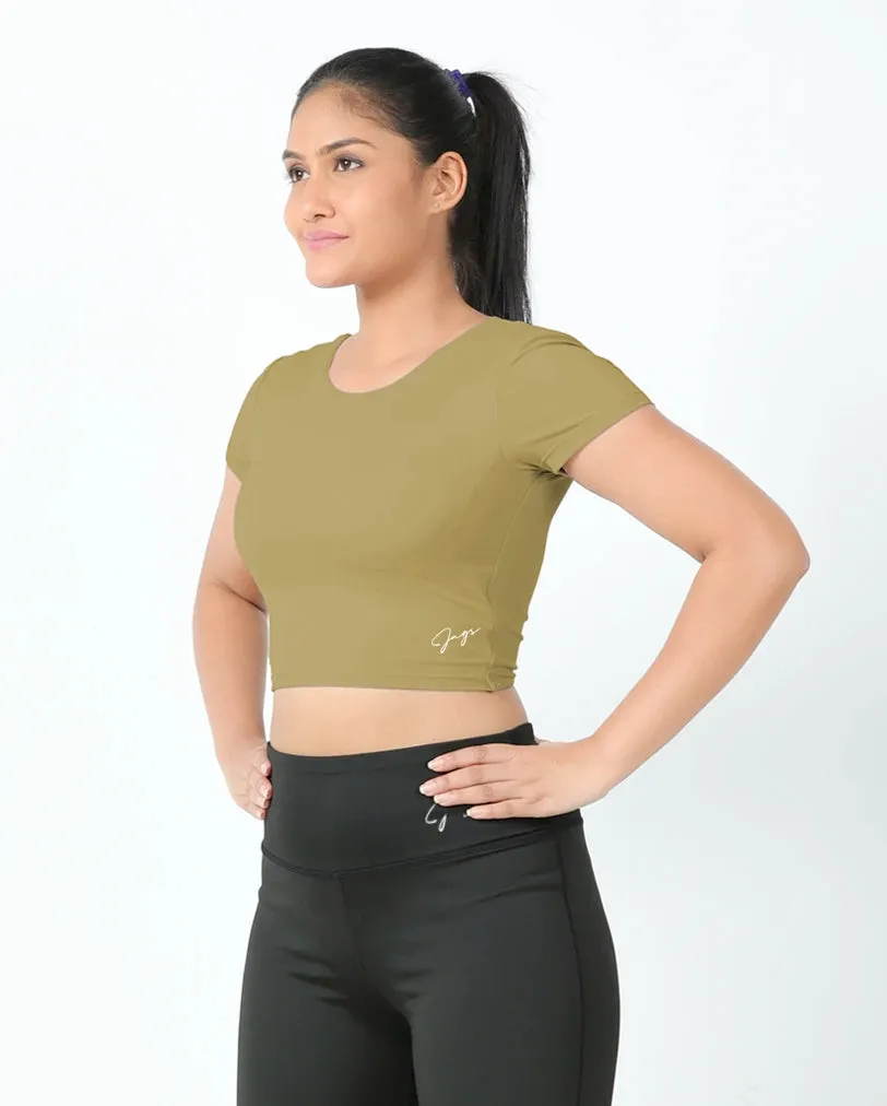 Casual Comfort Top Non Iron Finish DareGlam Crossover Crop Top - Confidence in Style