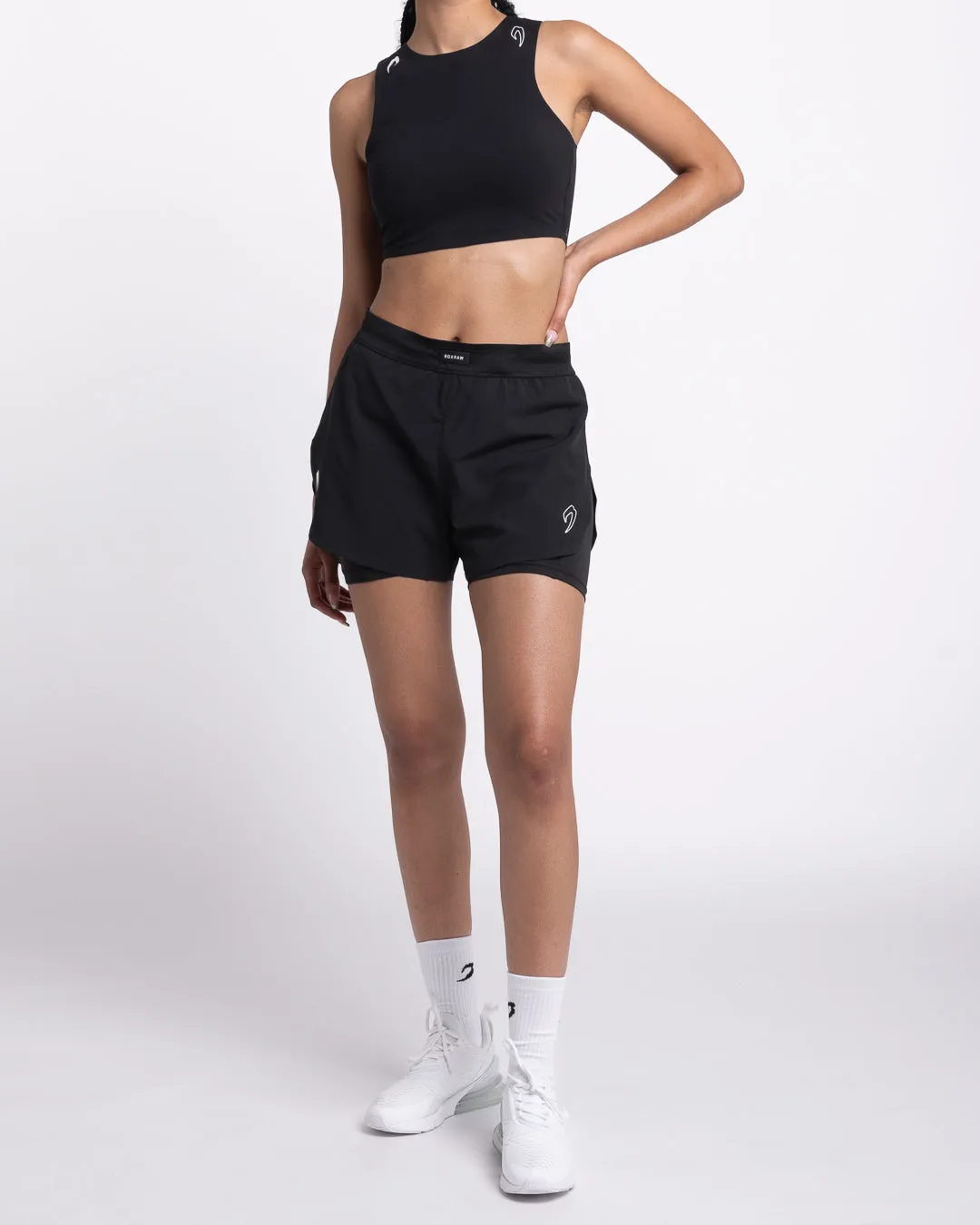 Tunero 2-in-1 Shorts - Black checked shorts Snag Free Design
