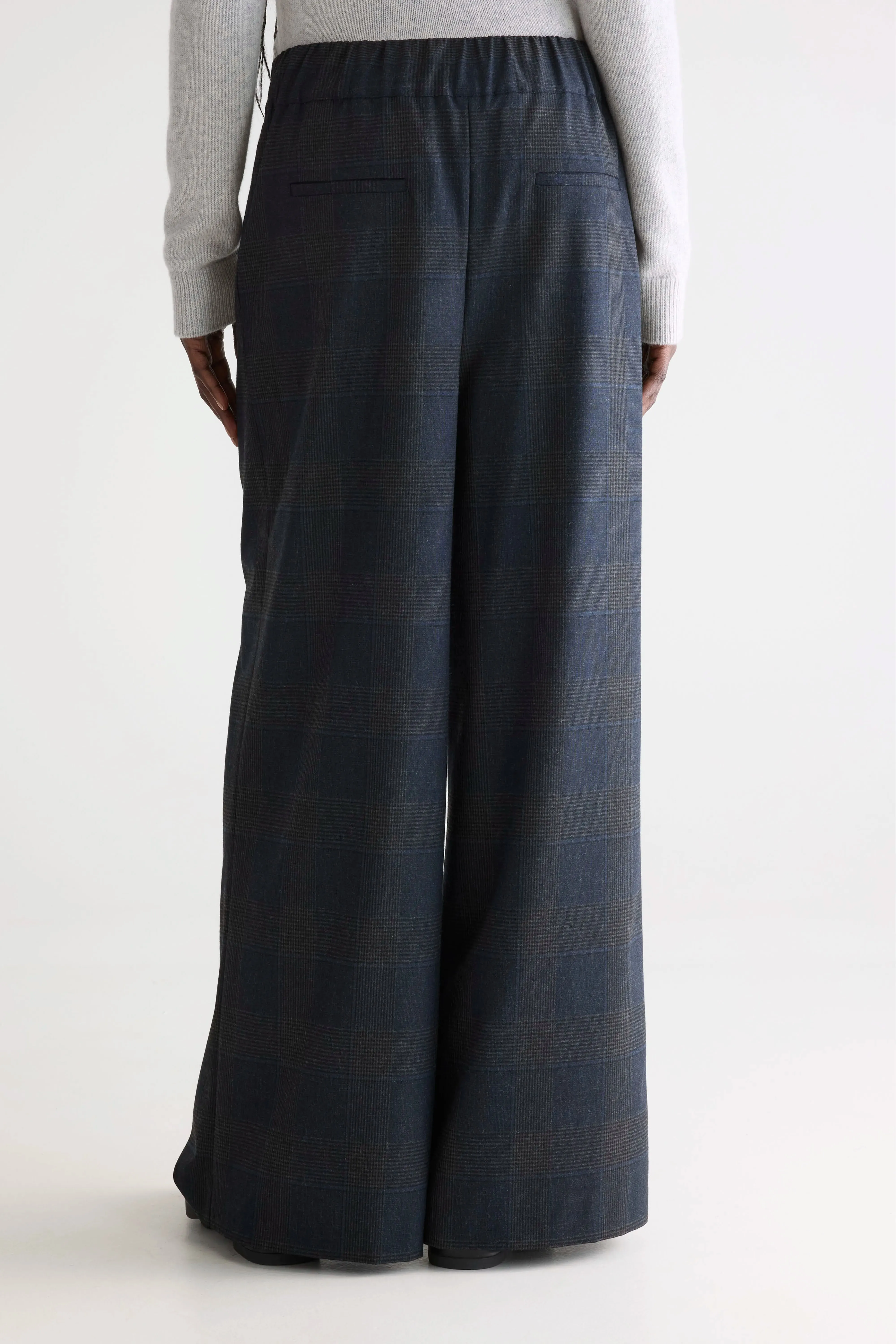 Vespa wide trousers (252 / W / CHECK A) Mid-rise fit