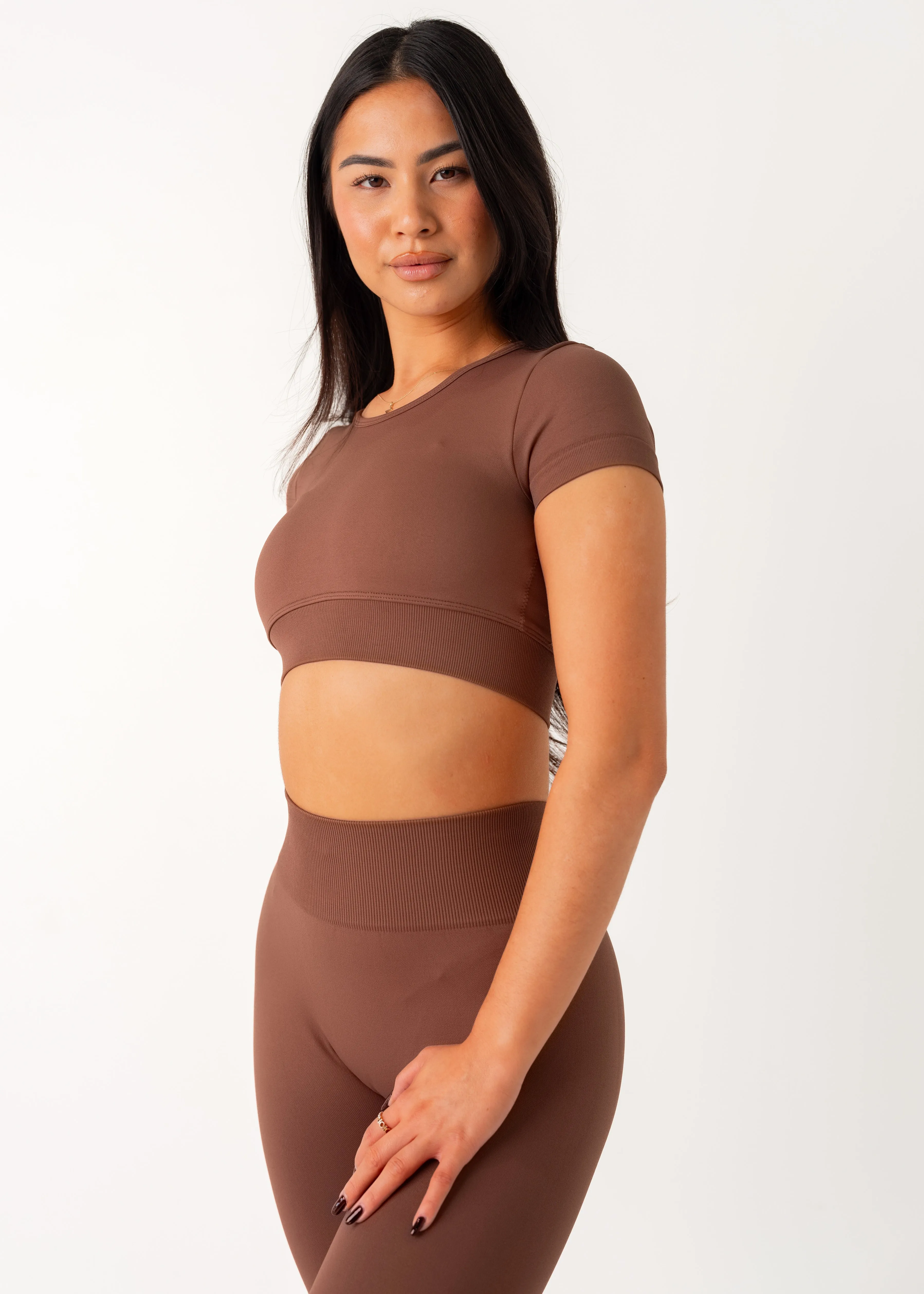 Zoom Proper Carnival Look SIGNATURE SUPPORT CROP - CHOCOLATE